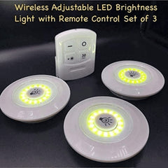 Pack of 3 LED Remote Control Lights – Tap Lights with Self Adhesive for Cabinet, Wardrobe & Kitchen upto 50% OFF