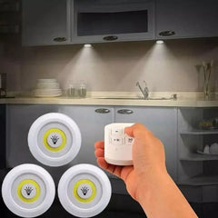 Pack of 3 LED Remote Control Lights – Tap Lights with Self Adhesive for Cabinet, Wardrobe & Kitchen upto 50% OFF